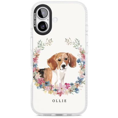 Personalised Beagle Floral Portrait