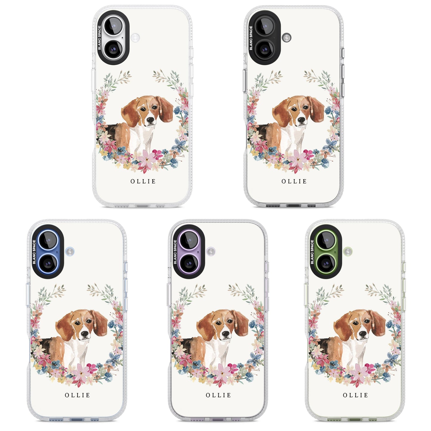 Personalised Beagle Floral Portrait
