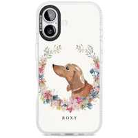 Personalised Tan Dachshund Floral Portrait