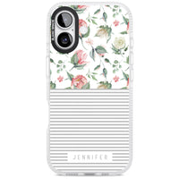 Personalised Light Floral Pattern & Stripes