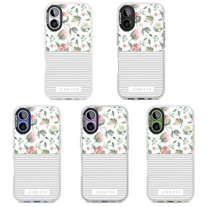 Personalised Light Floral Pattern & Stripes