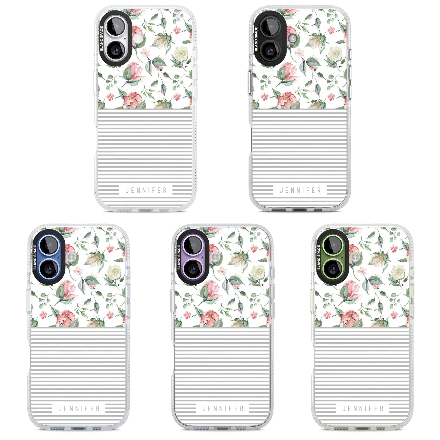 Personalised Light Floral Pattern & Stripes