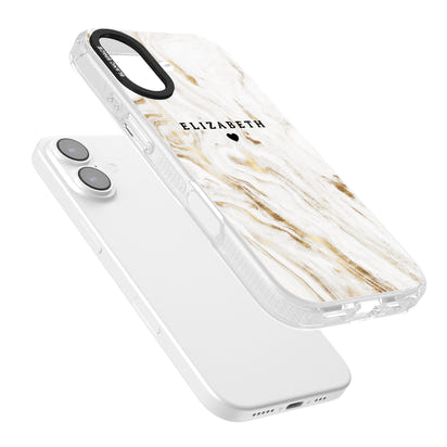 Personalised White & Gold Swirl Marble