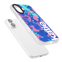 Personalisiertes marineblau-türkisfarbenes Marmor-Design