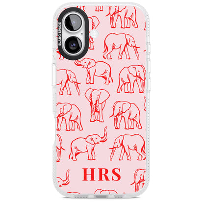 Personalised Red Elephant Outline