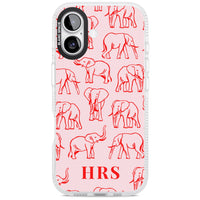 Personalised Red Elephant Outline