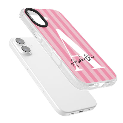Personalised Pink Stripes Initial