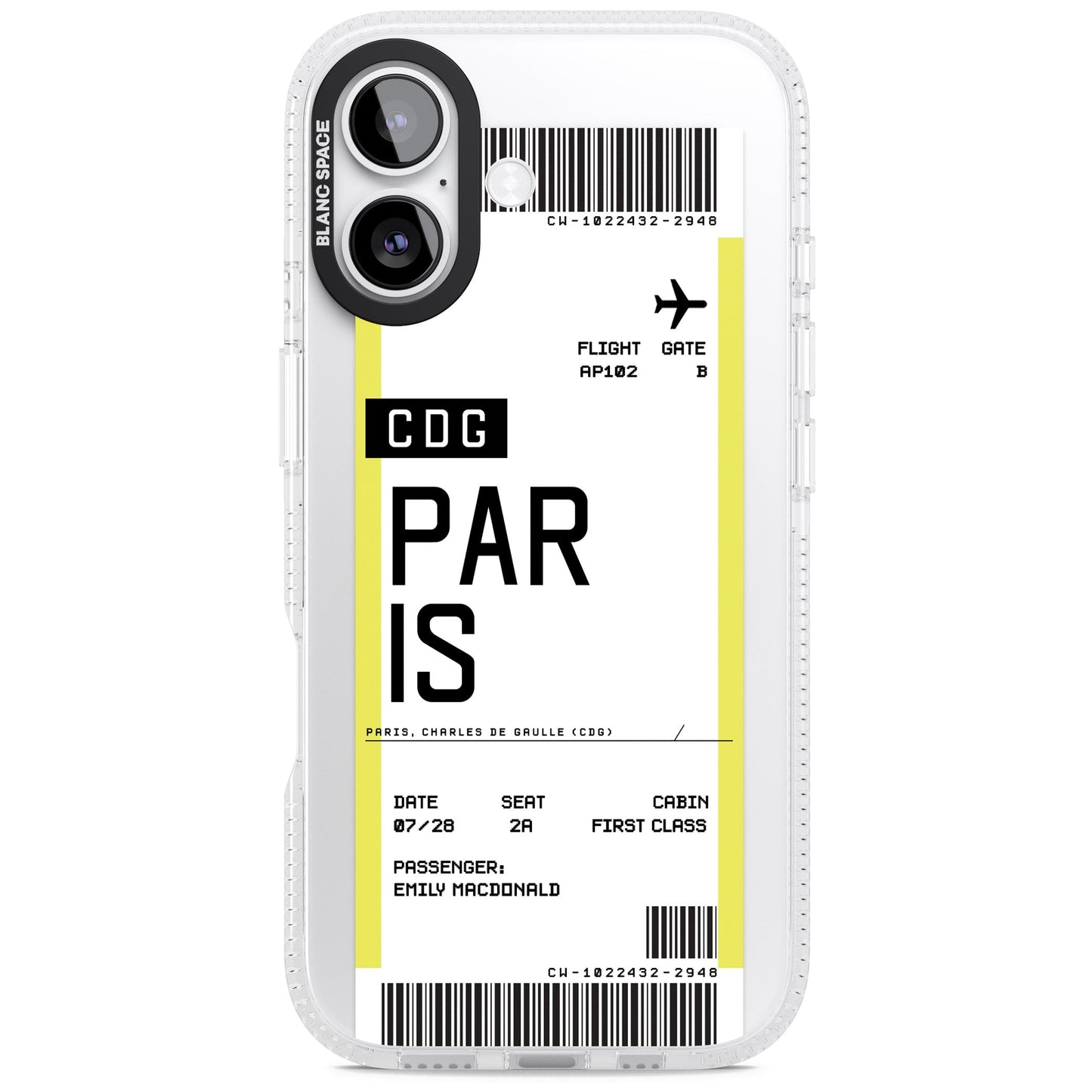 Personalised Paris Boarding Pass