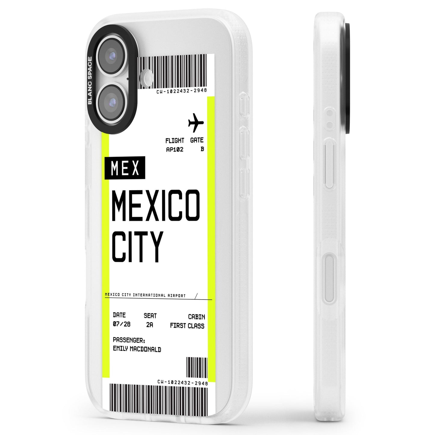 Carte d'embarquement personnalisée pour Mexico