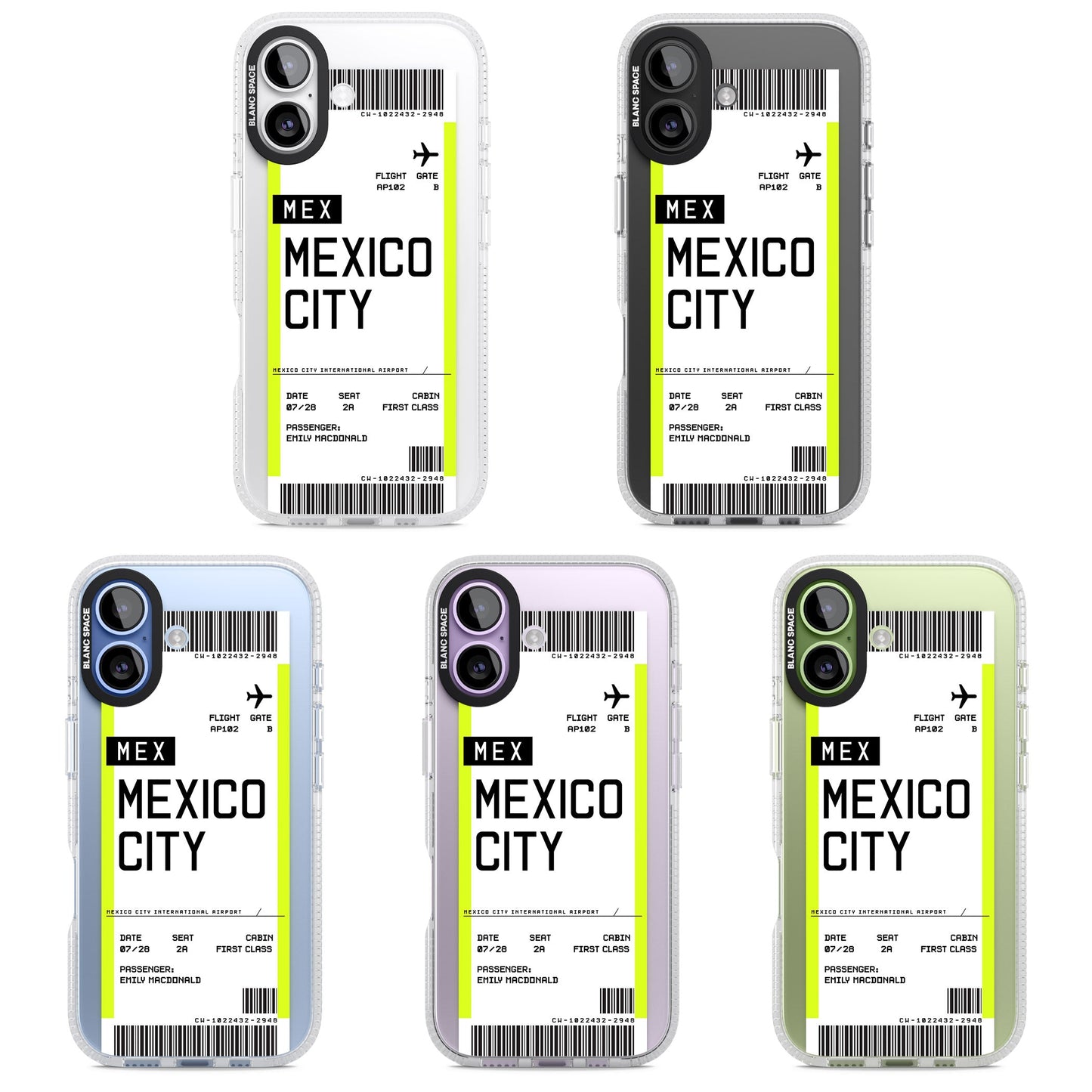 Carte d'embarquement personnalisée pour Mexico