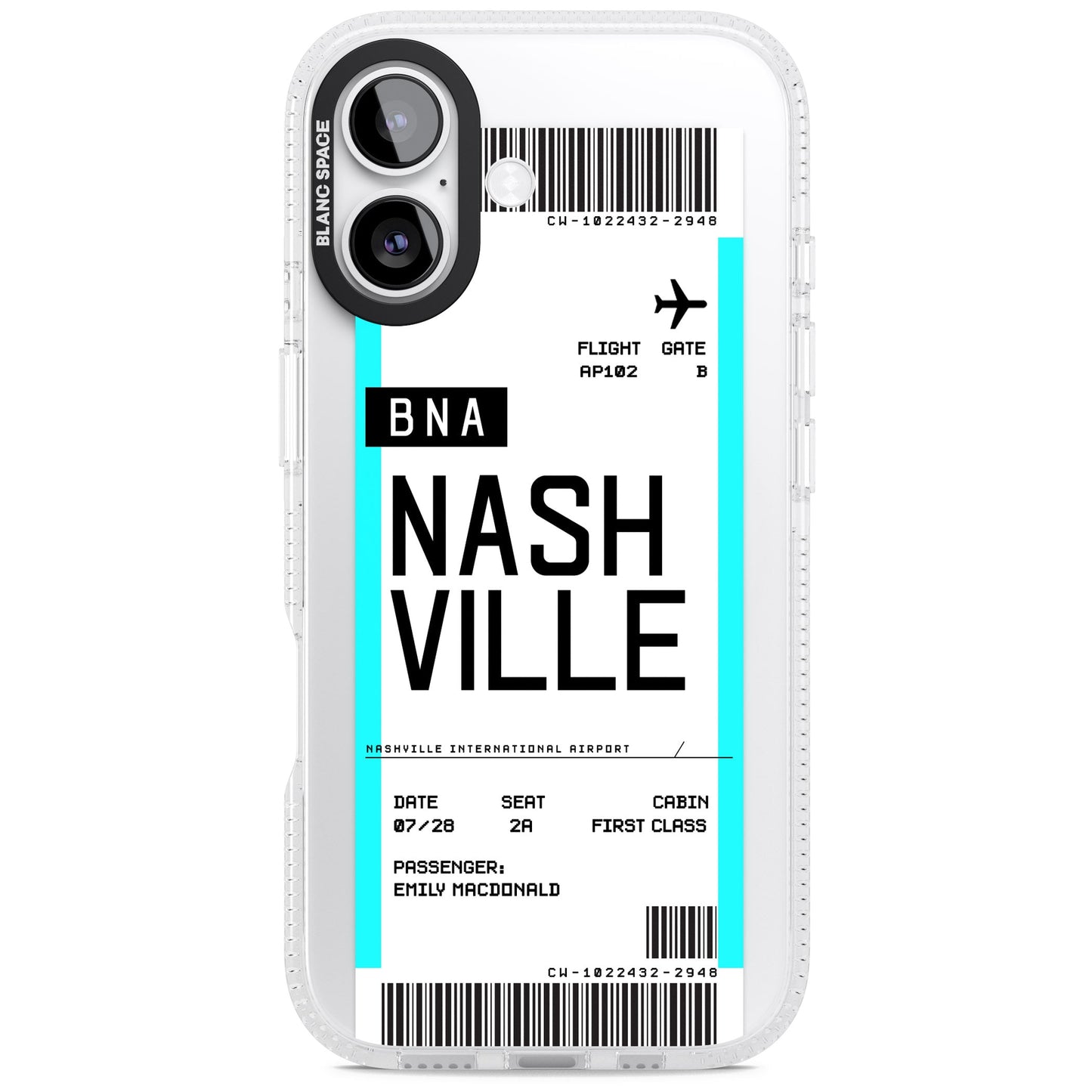 Carte d'embarquement personnalisée pour Nashville
