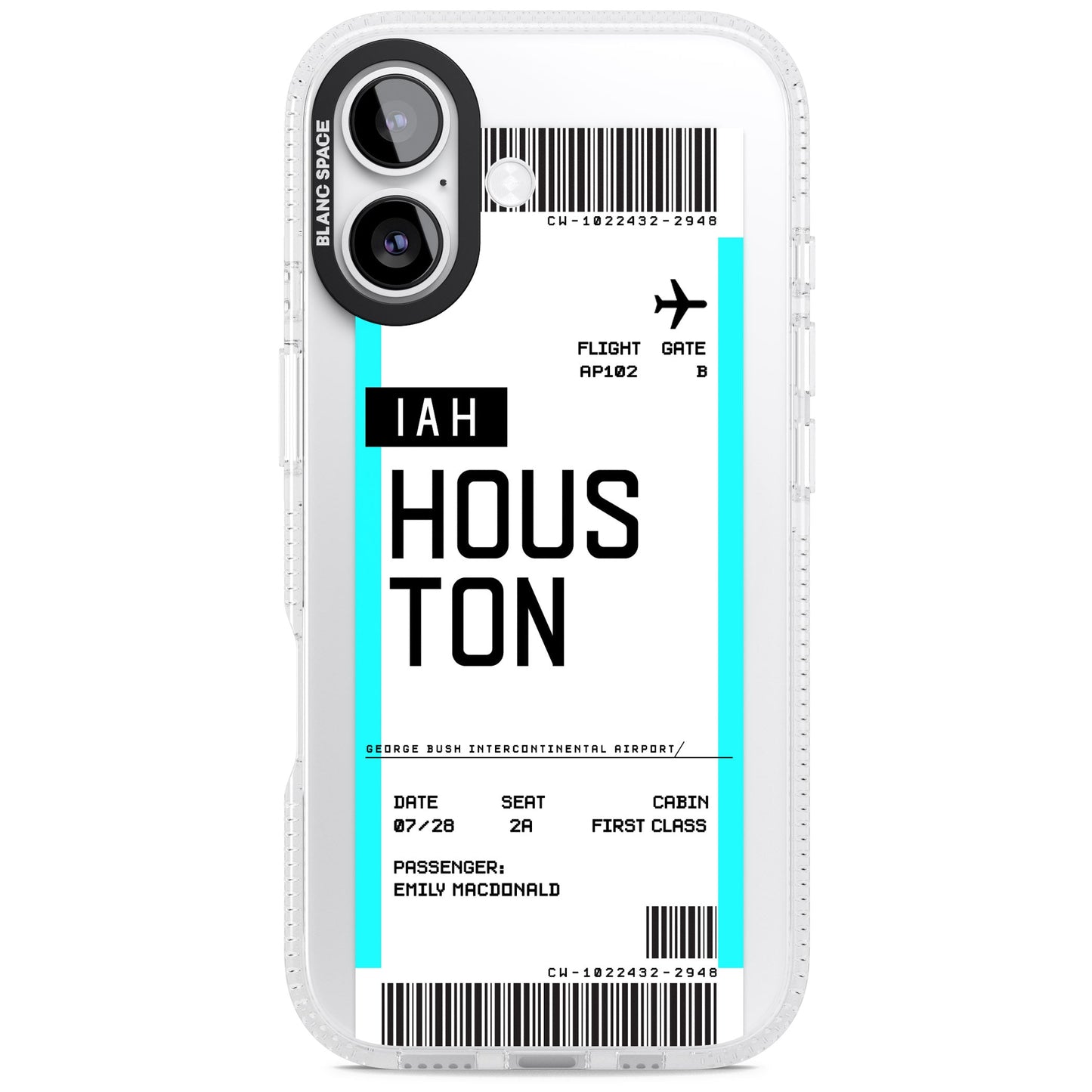 Personalised Houston Boarding Pass