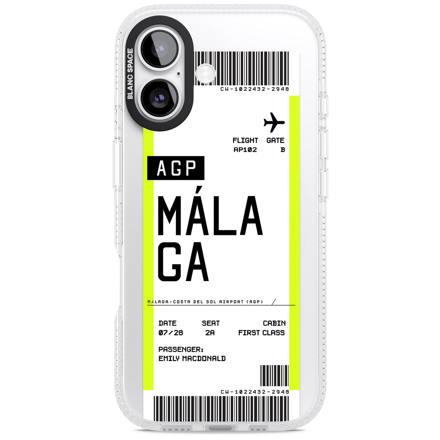 Personalised Málaga Boarding Pass