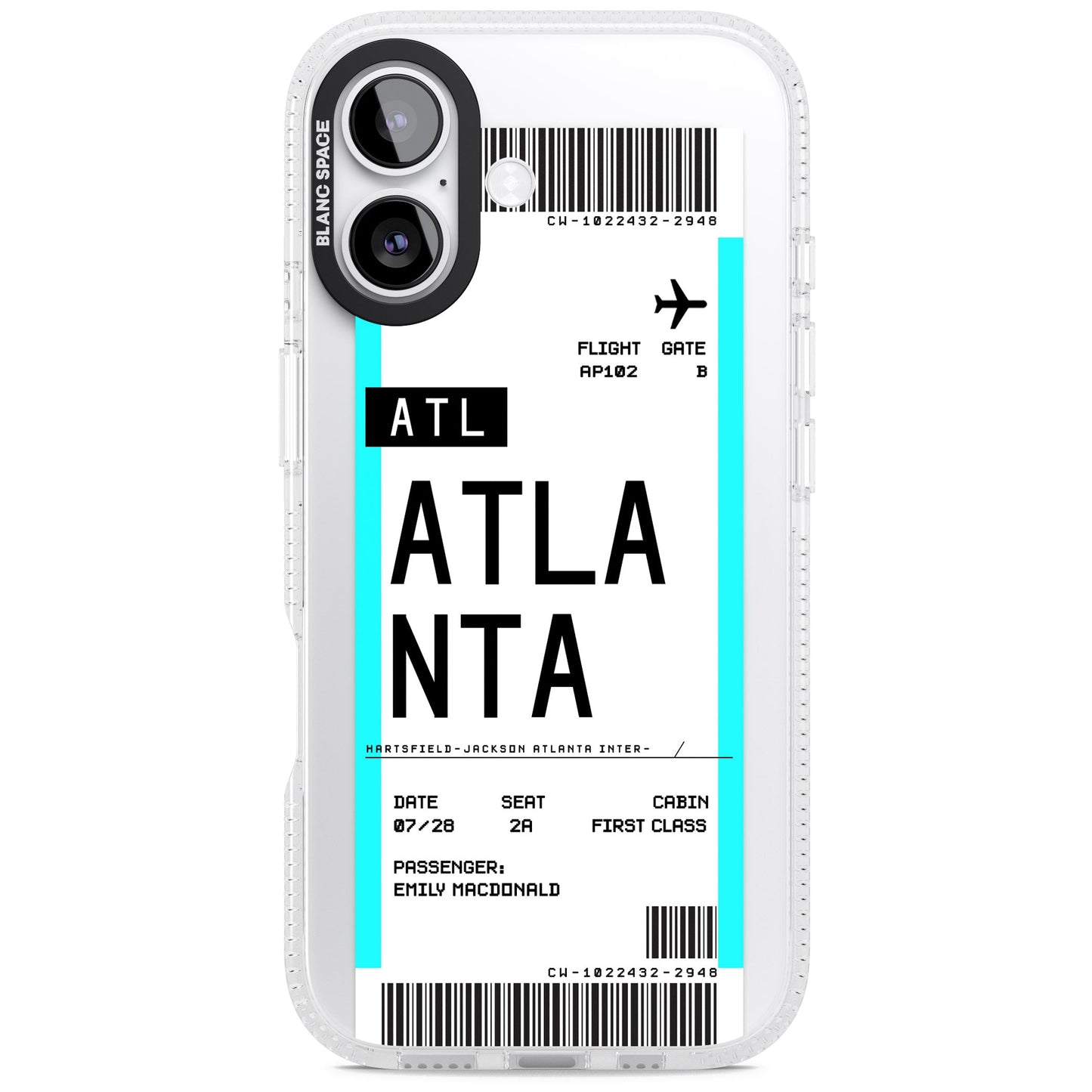 Personalisierte Atlanta-Bordkarte