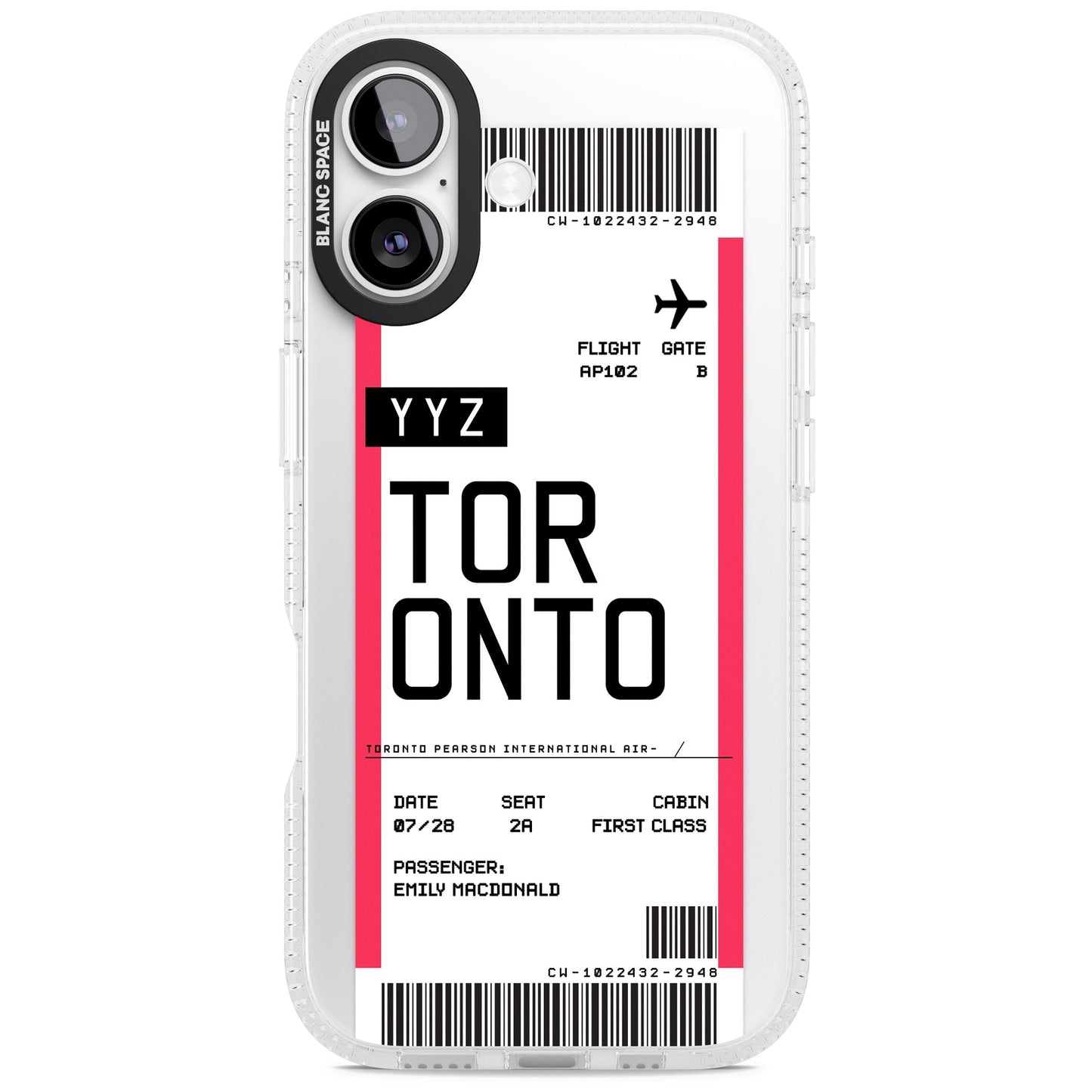 Personalised Toronto Boarding Pass