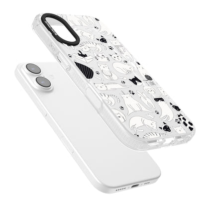 Cartoon Cat Collage Black & White