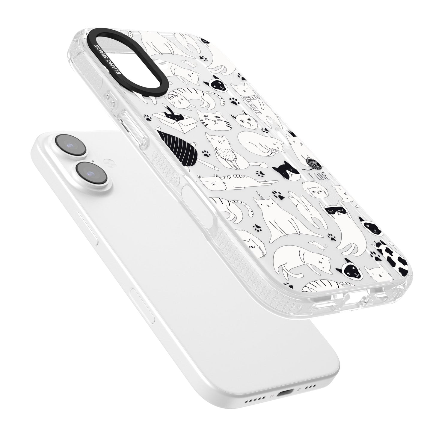 Cartoon Cat Collage Black & White