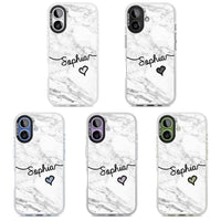 Personalised White Marble Heart