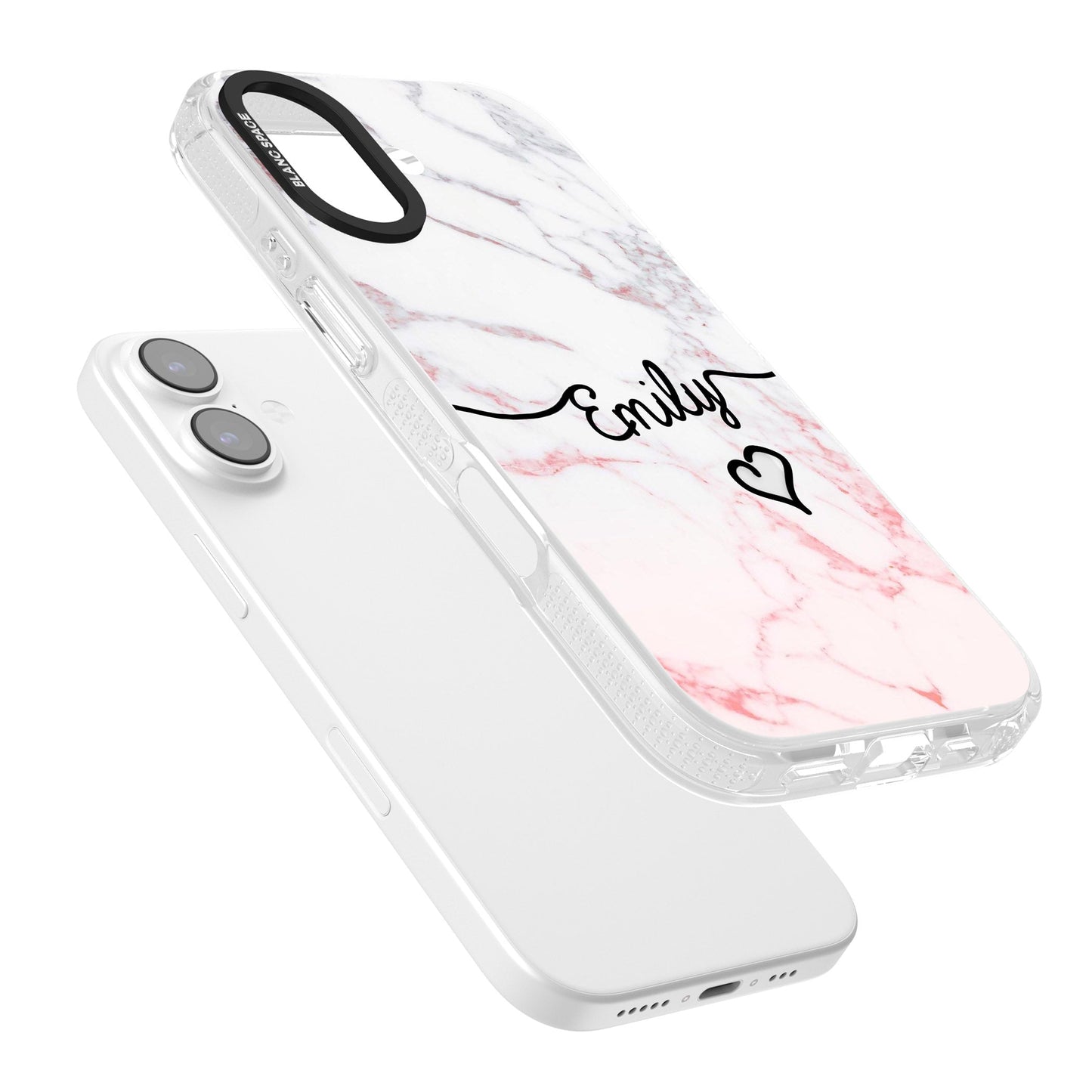 Personalised Pink Fade Marble Heart