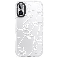 Abstract Line Art White Clear