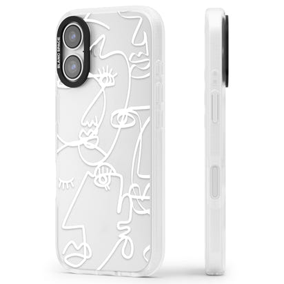 Abstract Line Art White Clear