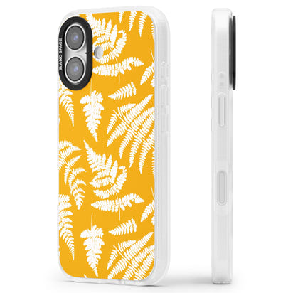 Motif fougère sur fond jaune