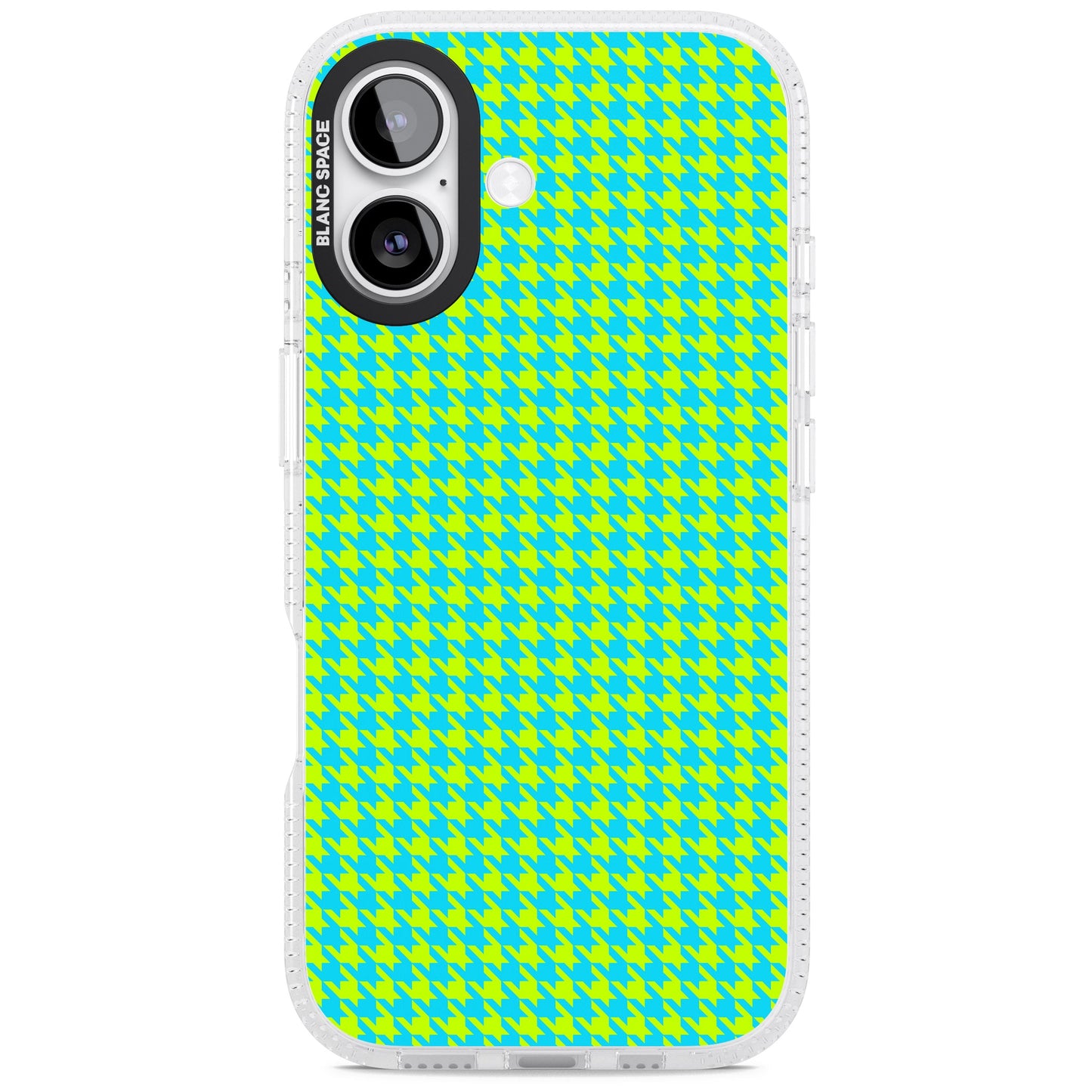 Neon Lime & Turquoise Houndstooth