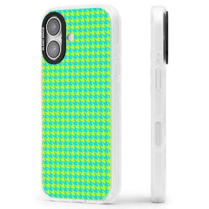 Neon Lime & Turquoise Houndstooth