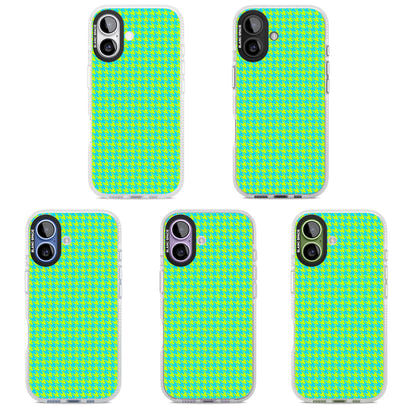 Neon Lime & Turquoise Houndstooth