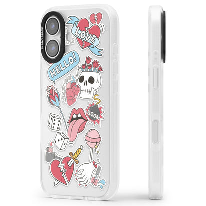 Autocollants Crâne et Fleurs