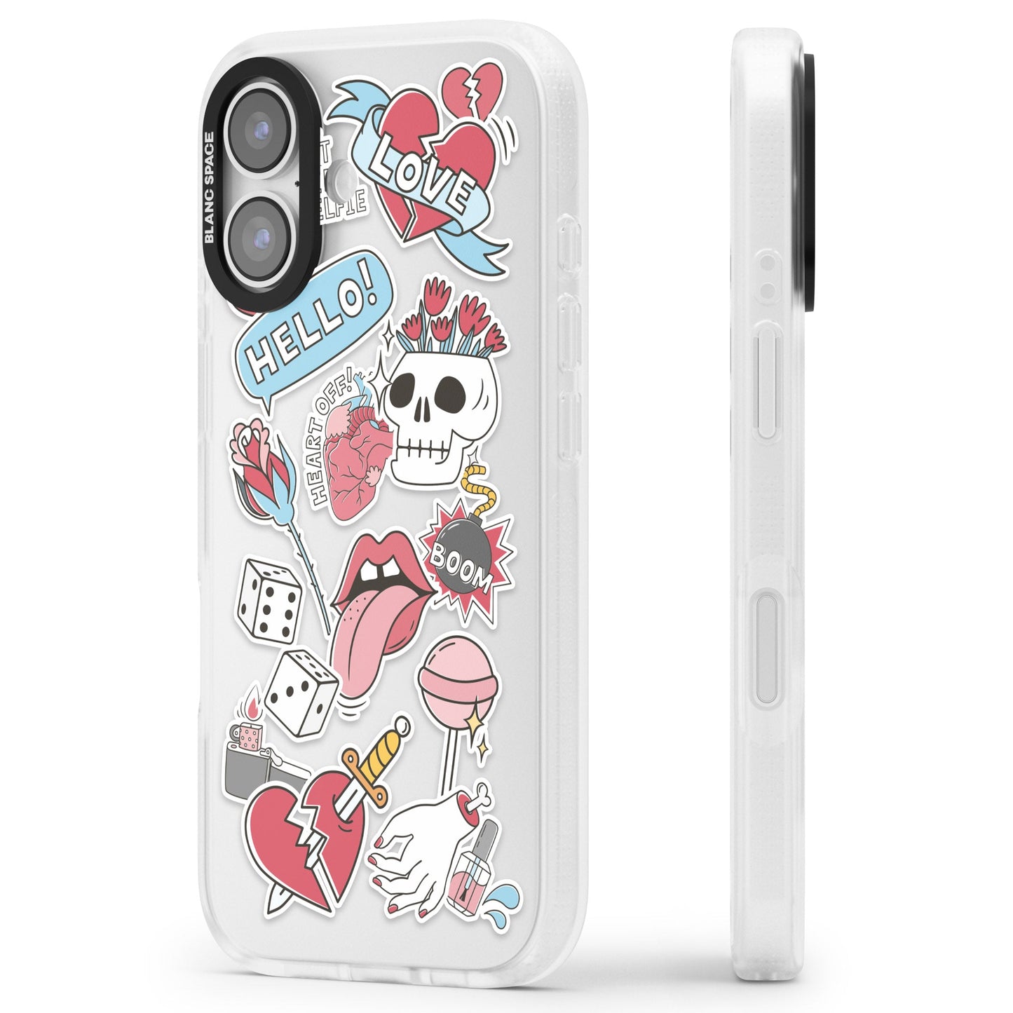 Autocollants Crâne et Fleurs