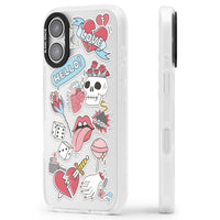 Autocollants Crâne et Fleurs