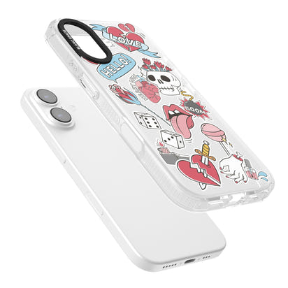 Autocollants Crâne et Fleurs