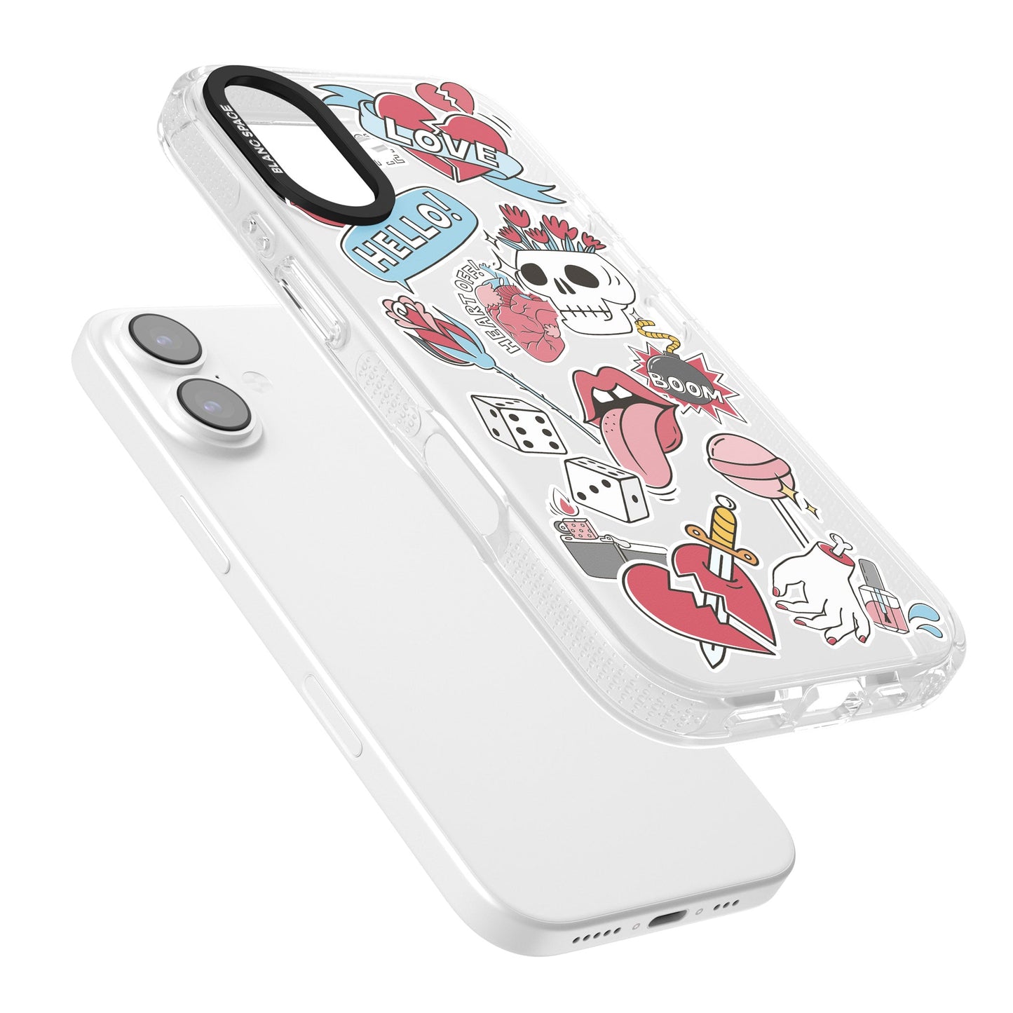 Autocollants Crâne et Fleurs