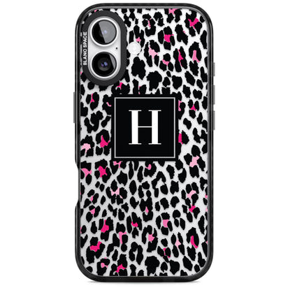 Personalised Clear Pink Leopard Monogram