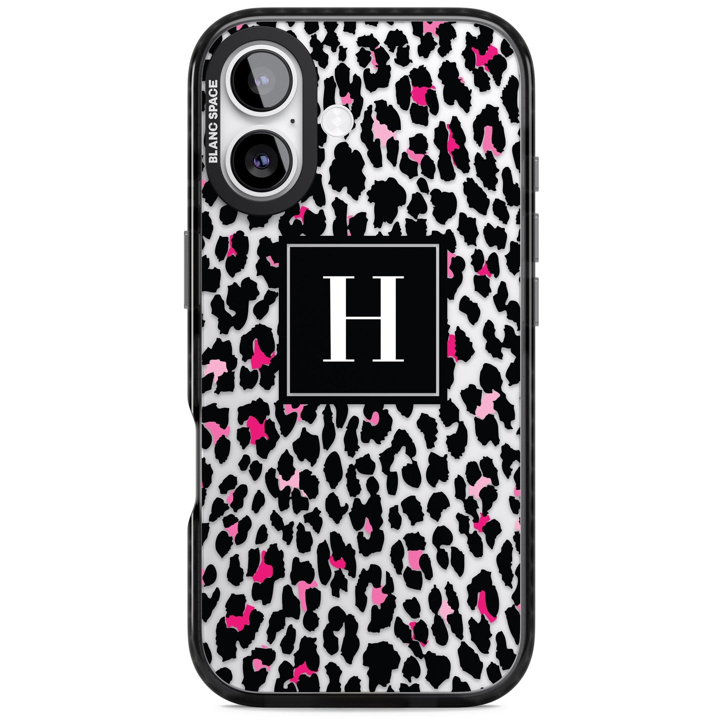 Personalised Clear Pink Leopard Monogram