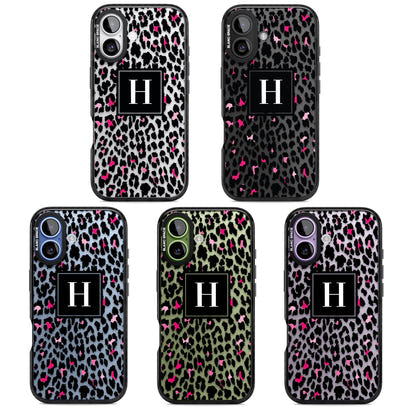 Personalised Clear Pink Leopard Monogram