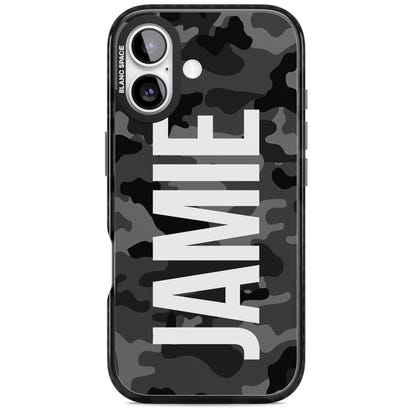 Personalised Black Camo Name Vertical