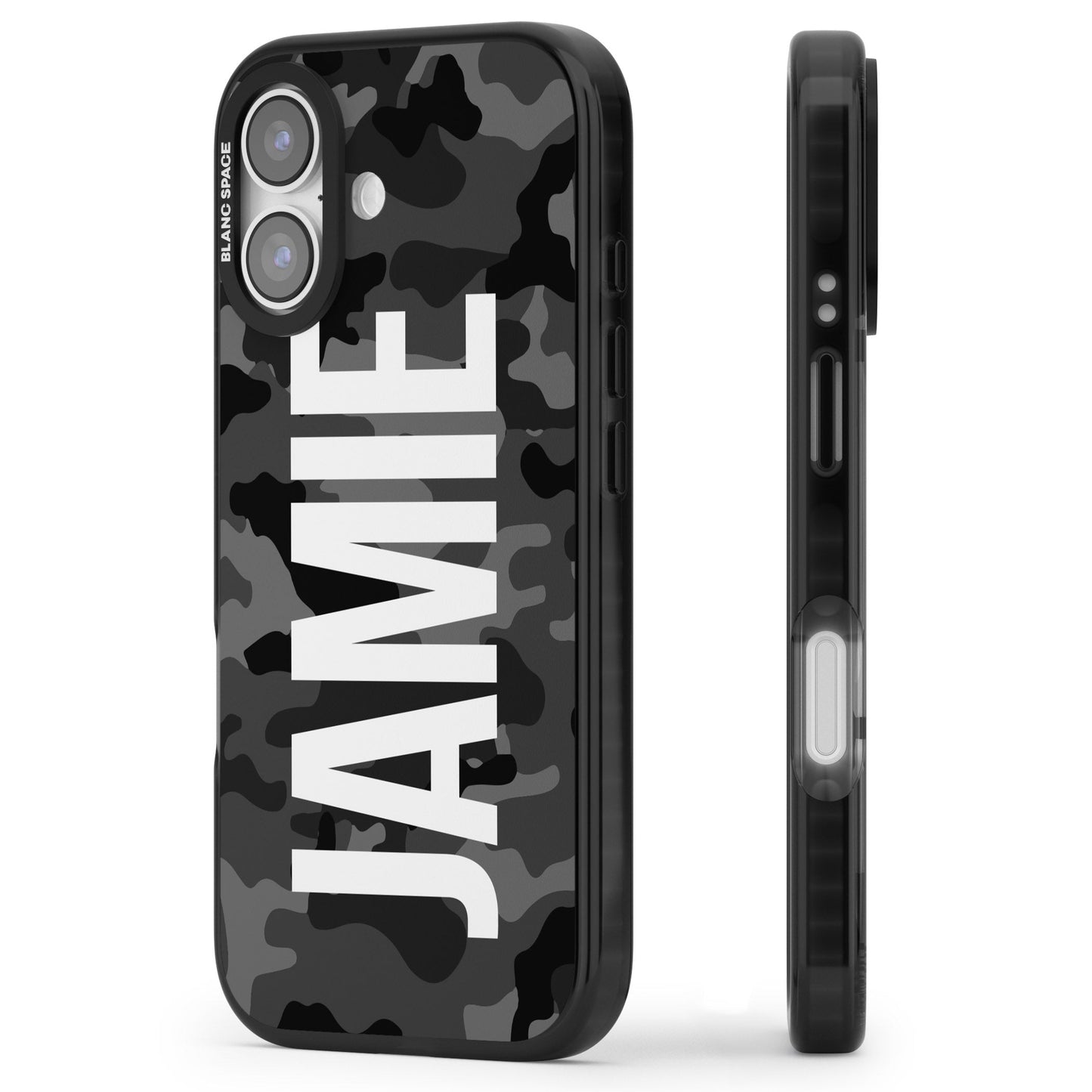 Personalised Black Camo Name Vertical