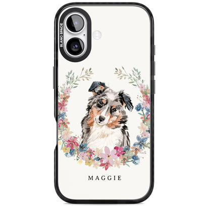 Personalised Australian Shepherd Floral Portrait