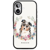 Personalised Australian Shepherd Floral Portrait