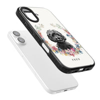 Personalised Black Cockapoo Floral Portrait