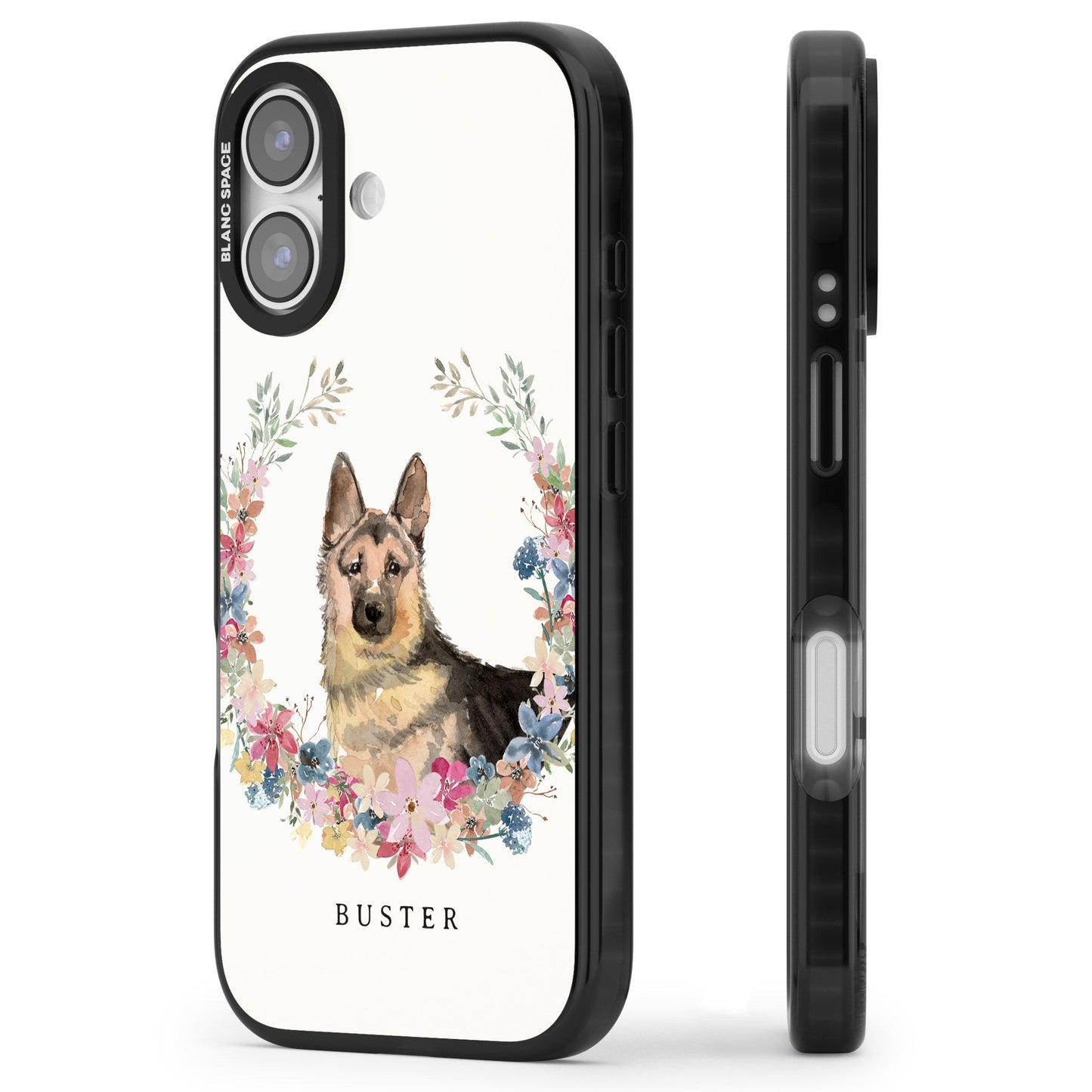 Personalised German Shepherd Floral Portrait