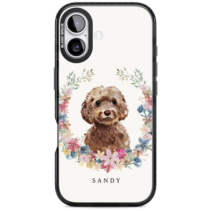 Personalised Brown Cockapoo Floral Portrait