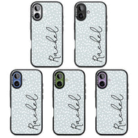 Écriture cursive verticale personnalisée et points