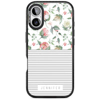 Personalised Light Floral Pattern & Stripes
