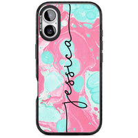 Personalised Turquoise & Pink Marbled