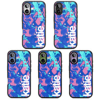 Personalisiertes marineblau-türkisfarbenes Marmor-Design