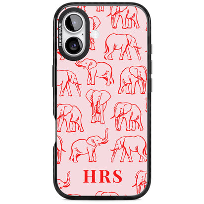 Personalised Red Elephant Outline