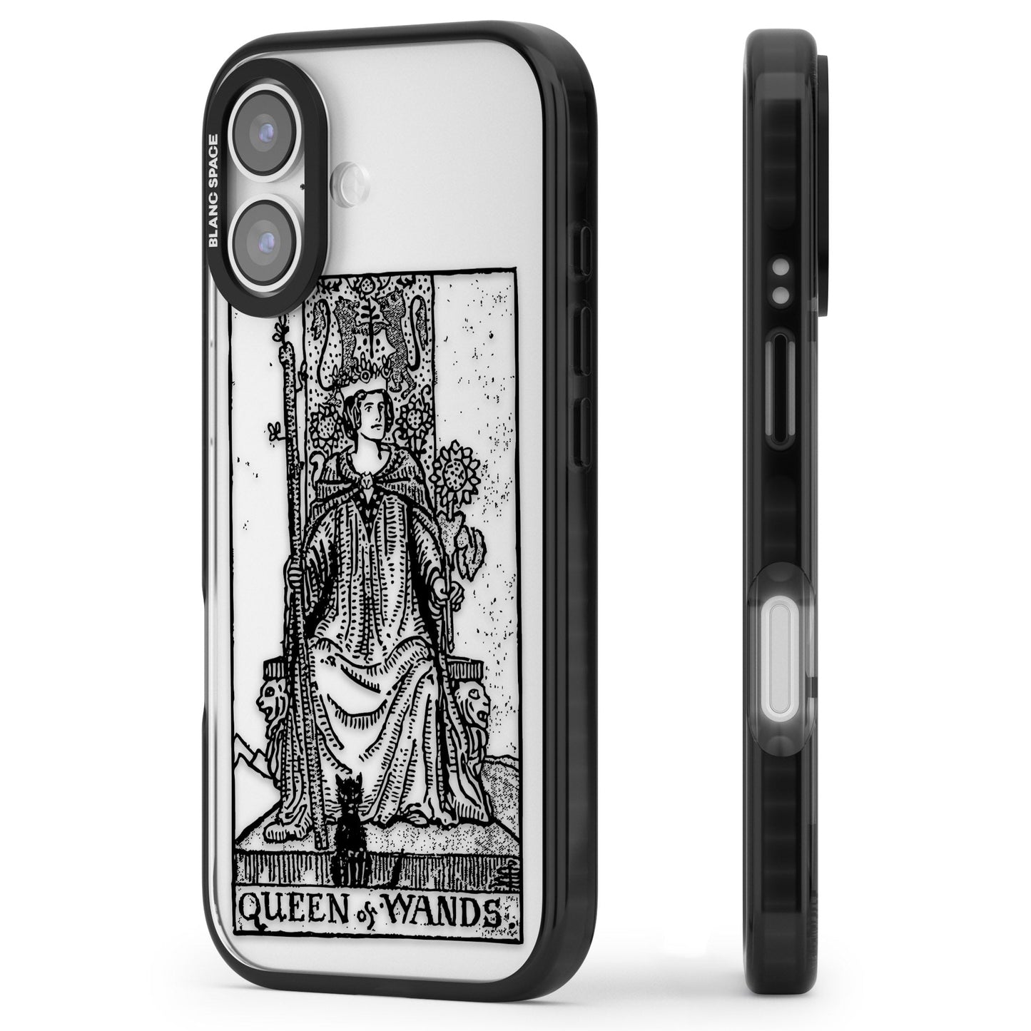 Personalisierte Tarotkarte „Königin der Stäbe“ (transparent)